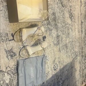 Badgley Mischka Metallic Silver Heels